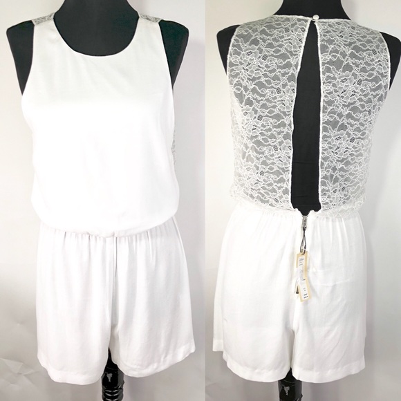 Alice + Olivia Jasper Lace Back Romper Sleeveless - Picture 2 of 7